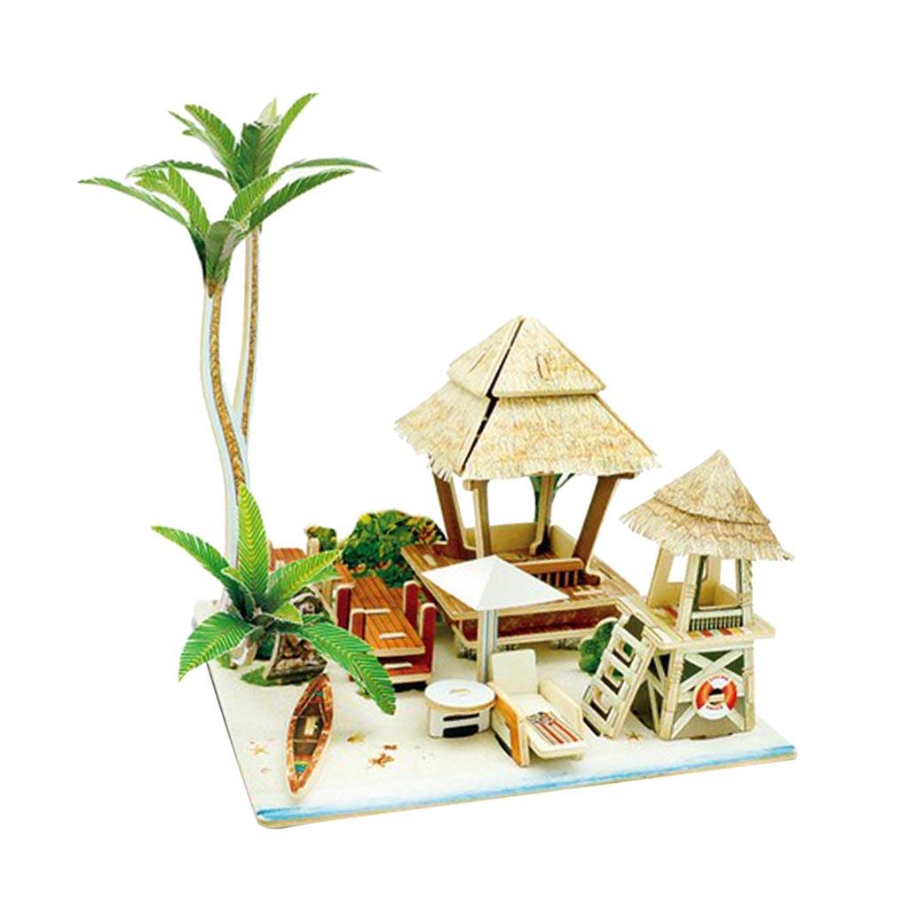 3D Jigsaw Wood Miniature 1/24 DIY Doll House Kit - Bali Life Scene Model
