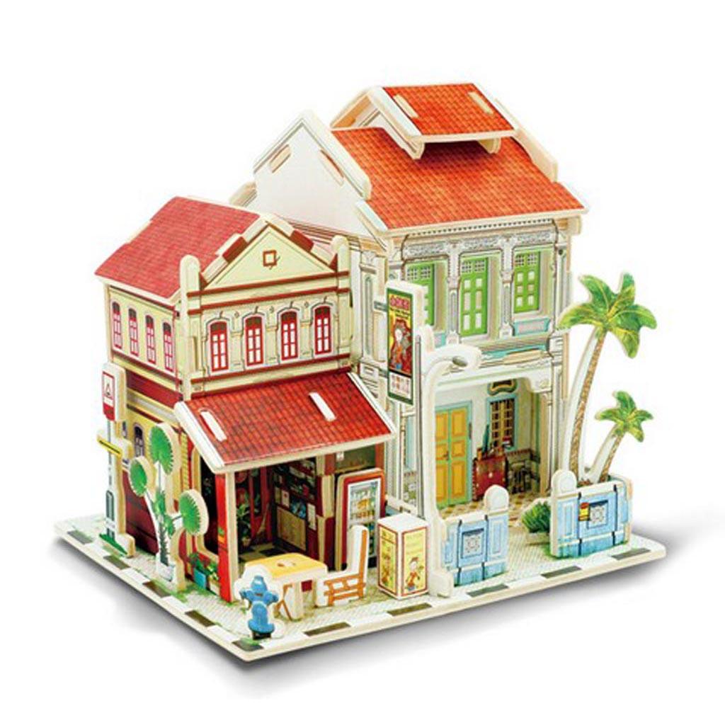 1/24 DIY Miniature Kits Dollhouse w/ Furniture Singapore Historic Shop Gift