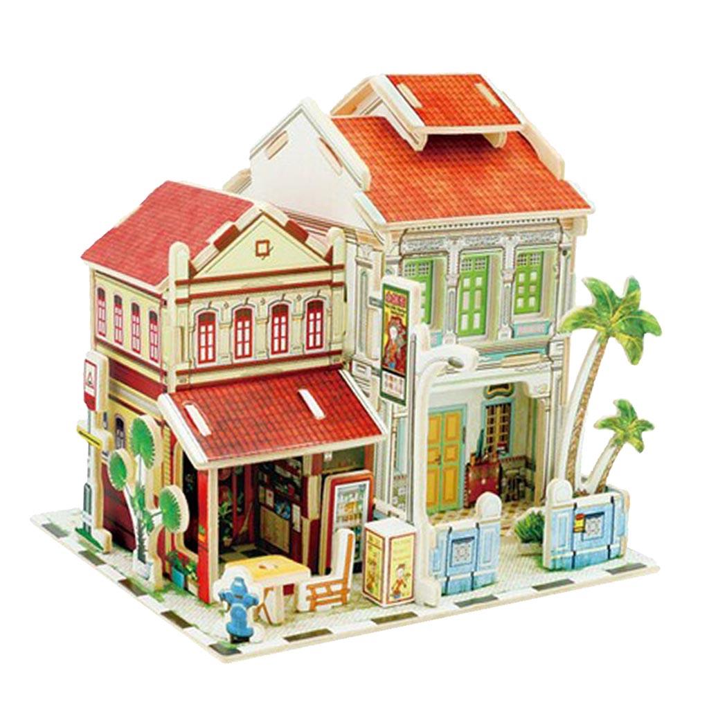 1/24 DIY Miniature Kits Dollhouse w/ Furniture Singapore Historic Shop Gift