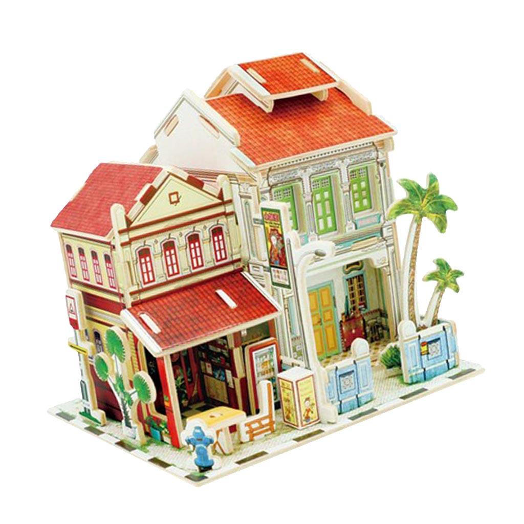 1/24 DIY Miniature Kits Dollhouse w/ Furniture Singapore Historic Shop Gift