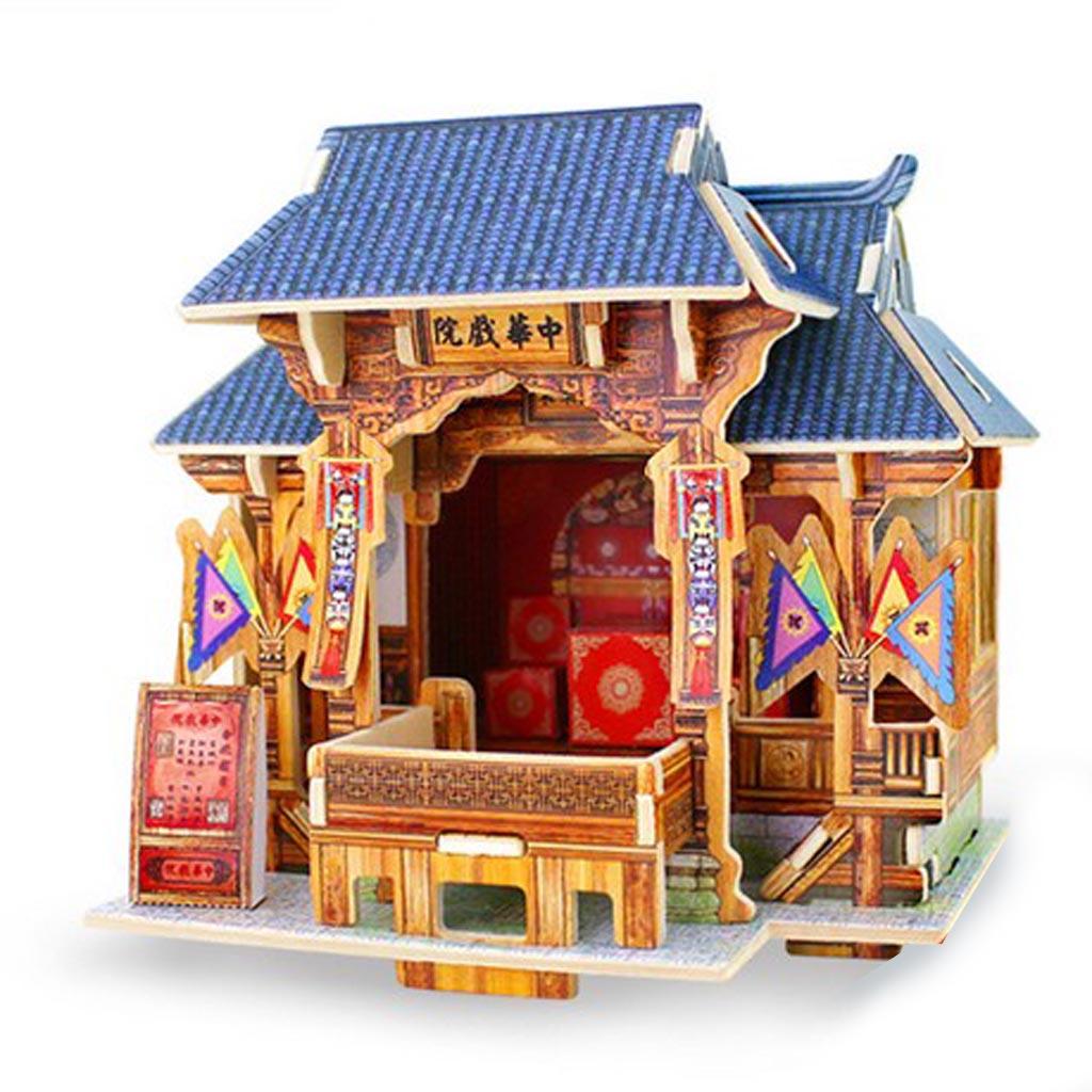 1/24 DIY Miniature Kits 3D Dollhouse w/ Furniture Chinese Theatre Gift Decor