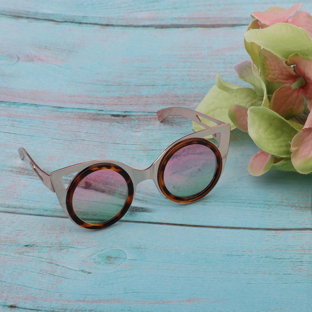 Cute Doll Frame Sunglasses Eyewear for 1/6 Blythe Dolls Wear Accs Gold B