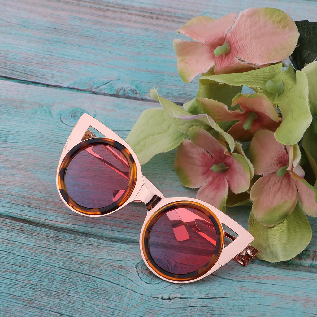 Cute Doll Frame Sunglasses Eyewear for 1/6 Blythe Dolls Wear Accs Gold A
