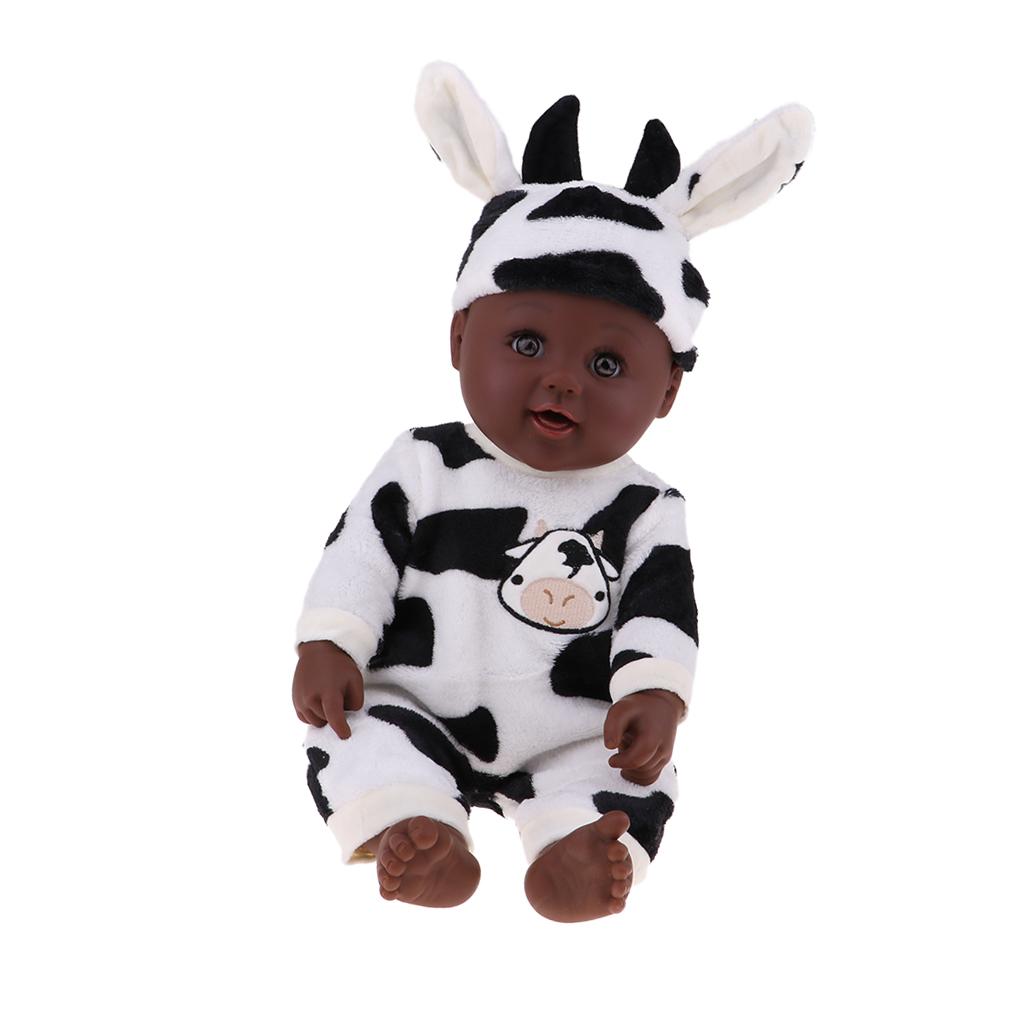 Lovely 19 Reborn African American Baby Boy Doll Vinyl Newborn Toddler Doll"