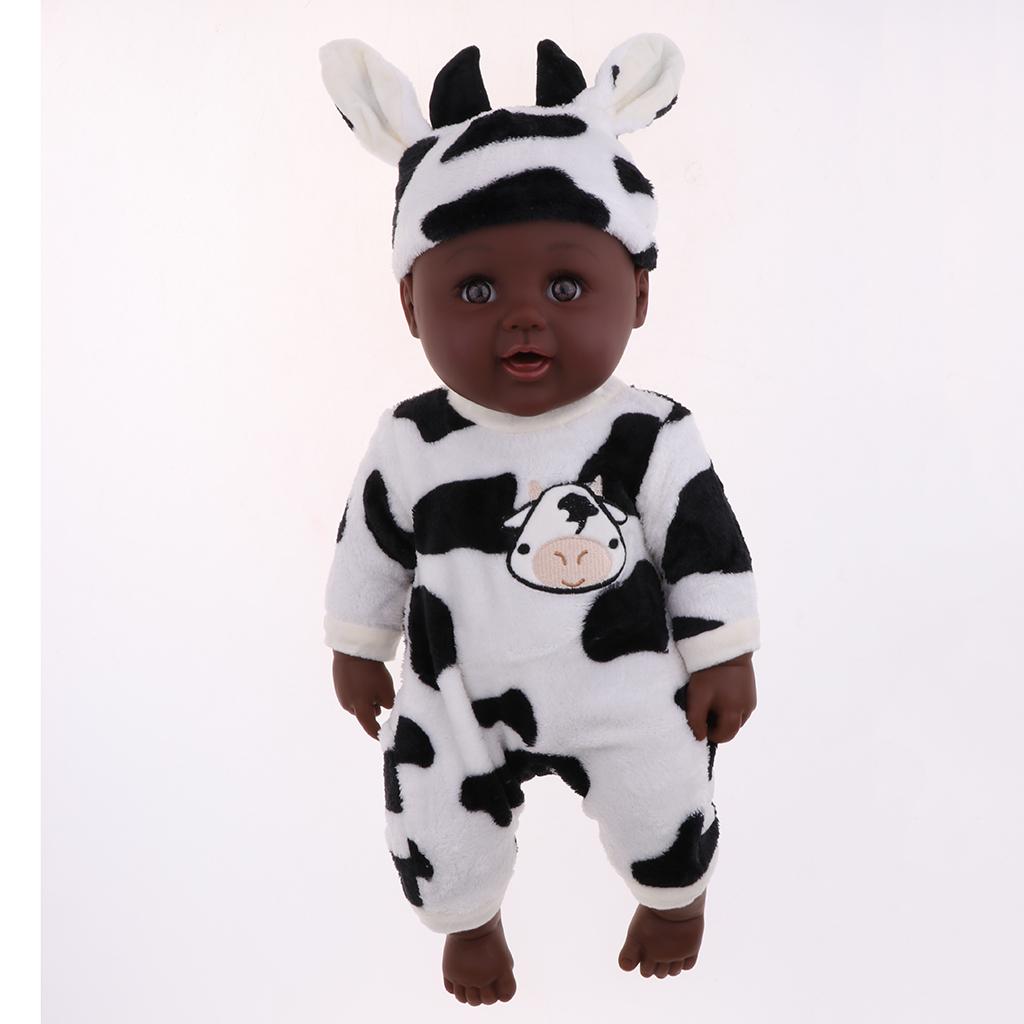 Lovely 19 Reborn African American Baby Boy Doll Vinyl Newborn Toddler Doll"