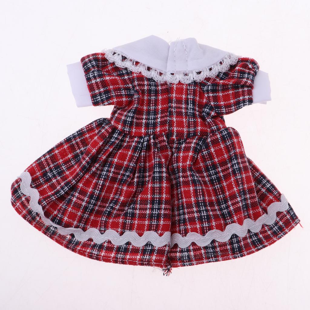 1/6 Cute Doll Party Dress Plaid Skirt Princess Dress For Night Lolita Doll