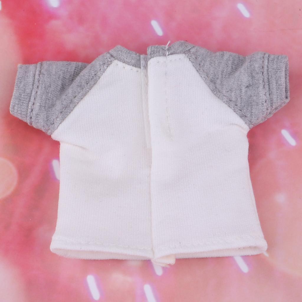 1/6 Lovely Short Sleeve T-shirt Tops for Blythe Azone Licca Doll Accs Gray