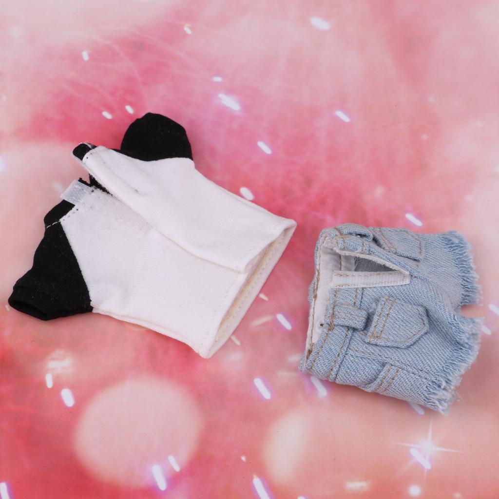 Doll T-shirt Short Pants for 1/6 Blythe Doll Outfit Clothes Accessory Black