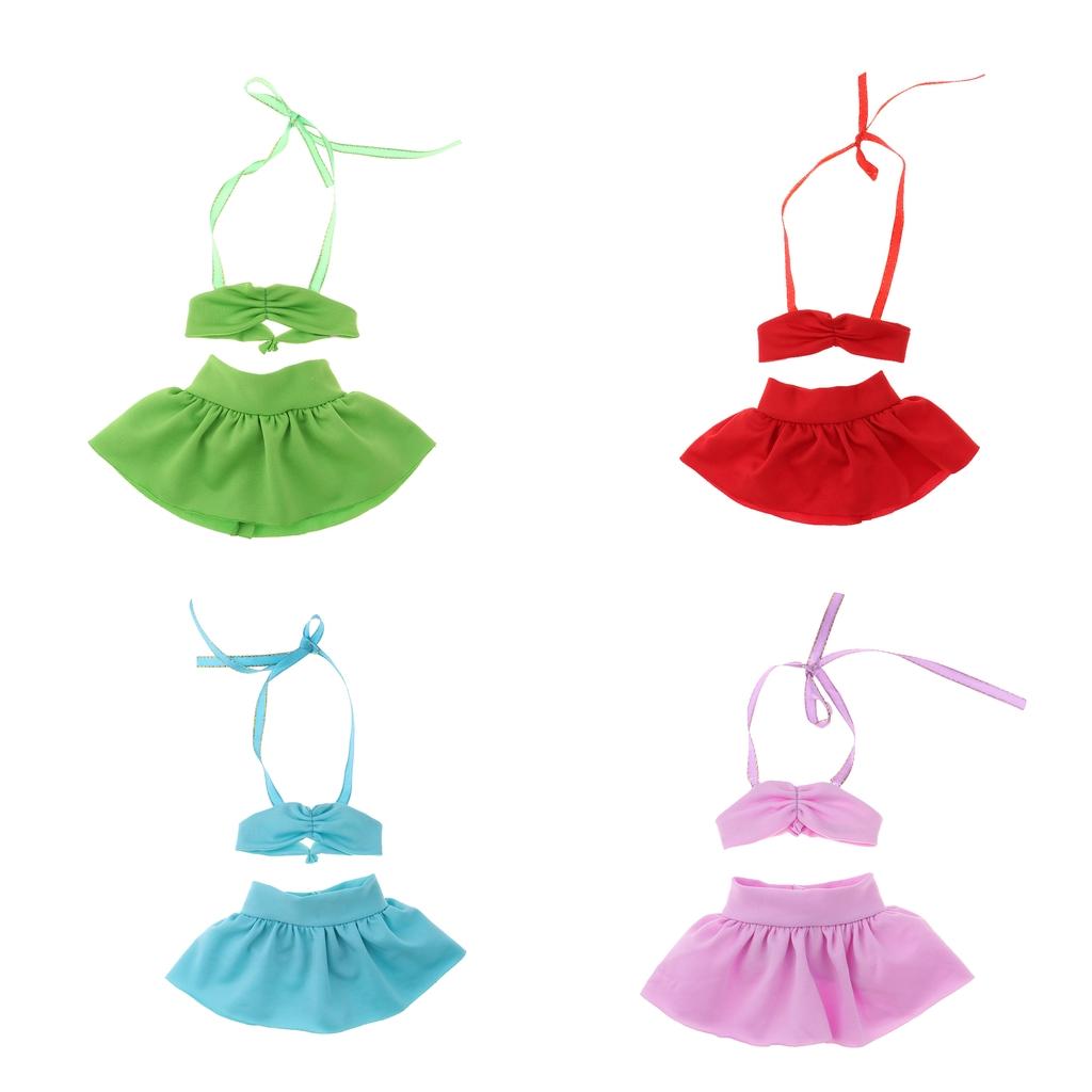 Fashion Doll Summer Swimsuit Bikini Set for 1/3 BJD Doll Beach Accs Red