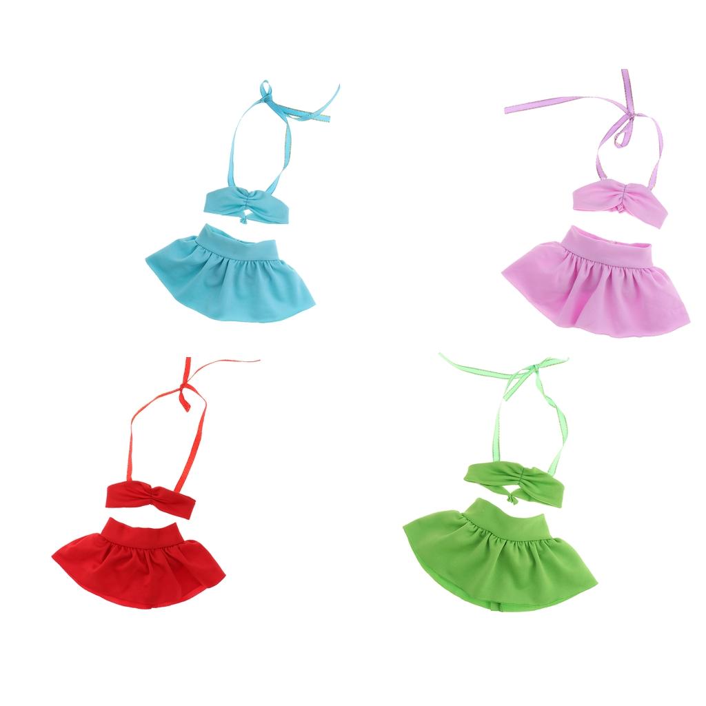 Fashion Doll Summer Swimsuit Bikini Set for 1/3 BJD Doll Beach Accs Red