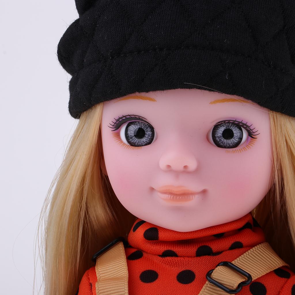 32cm Lifelike Vinyl Baby Girl Doll Reborn Infant Baby Doll in Orange Clothes