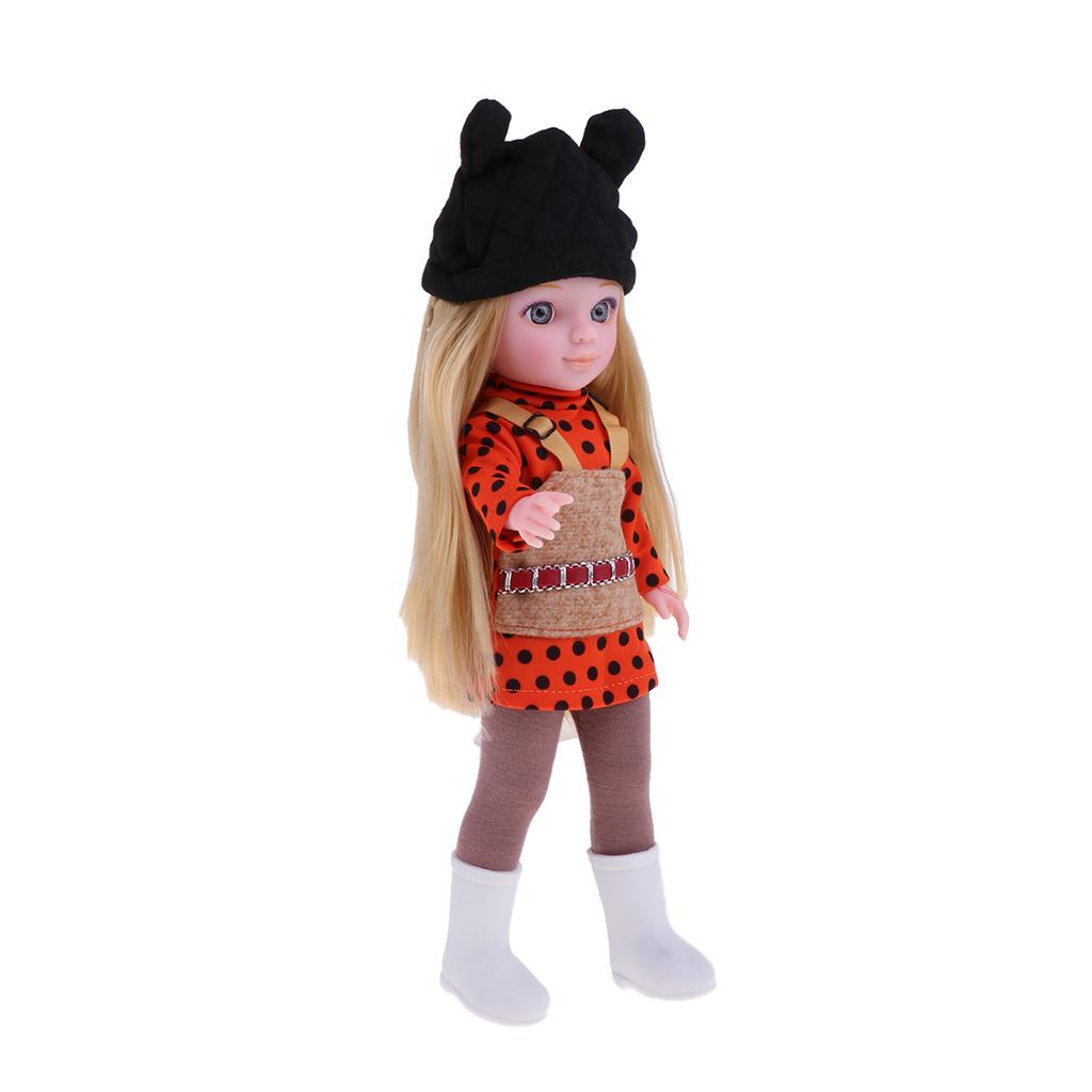 32cm Lifelike Vinyl Baby Girl Doll Reborn Infant Baby Doll in Orange Clothes