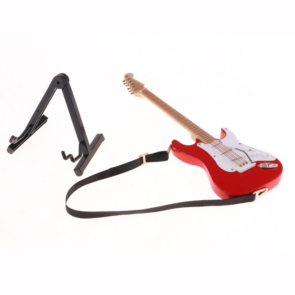 Wooden Miniature Guitar Musical Instrument for 1:6 Dollhouse Accessories #2