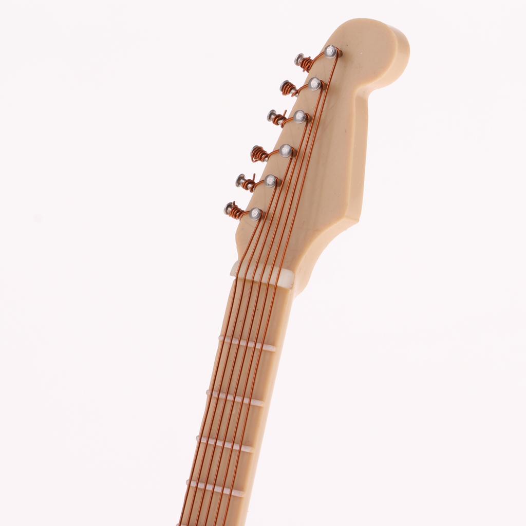 Wooden Miniature Guitar Musical Instrument for 1:6 Dollhouse Accessories #2