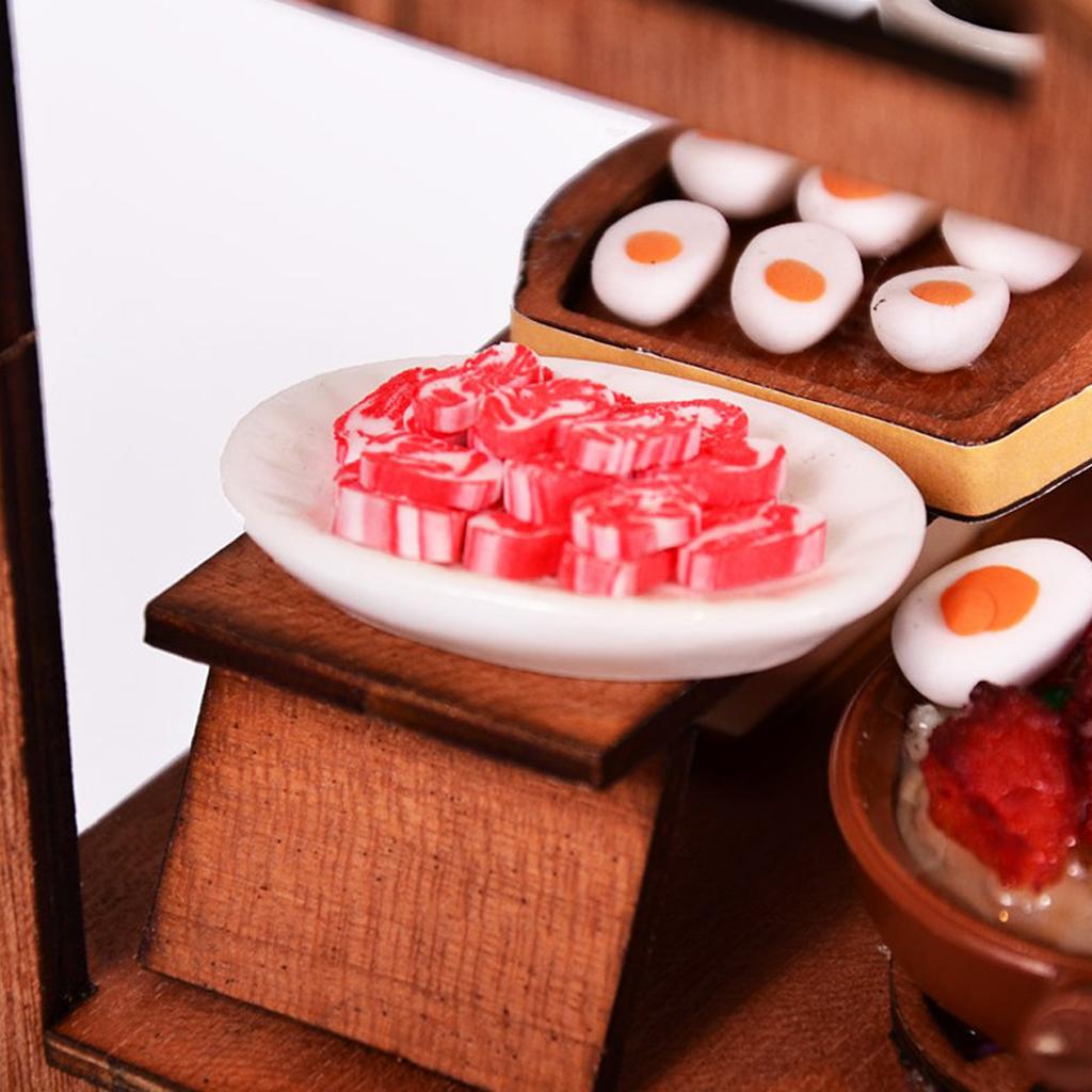 1/24 Dollhouse Miniature Wooden Pot Rice Booth Roadside Booth Garden Decor