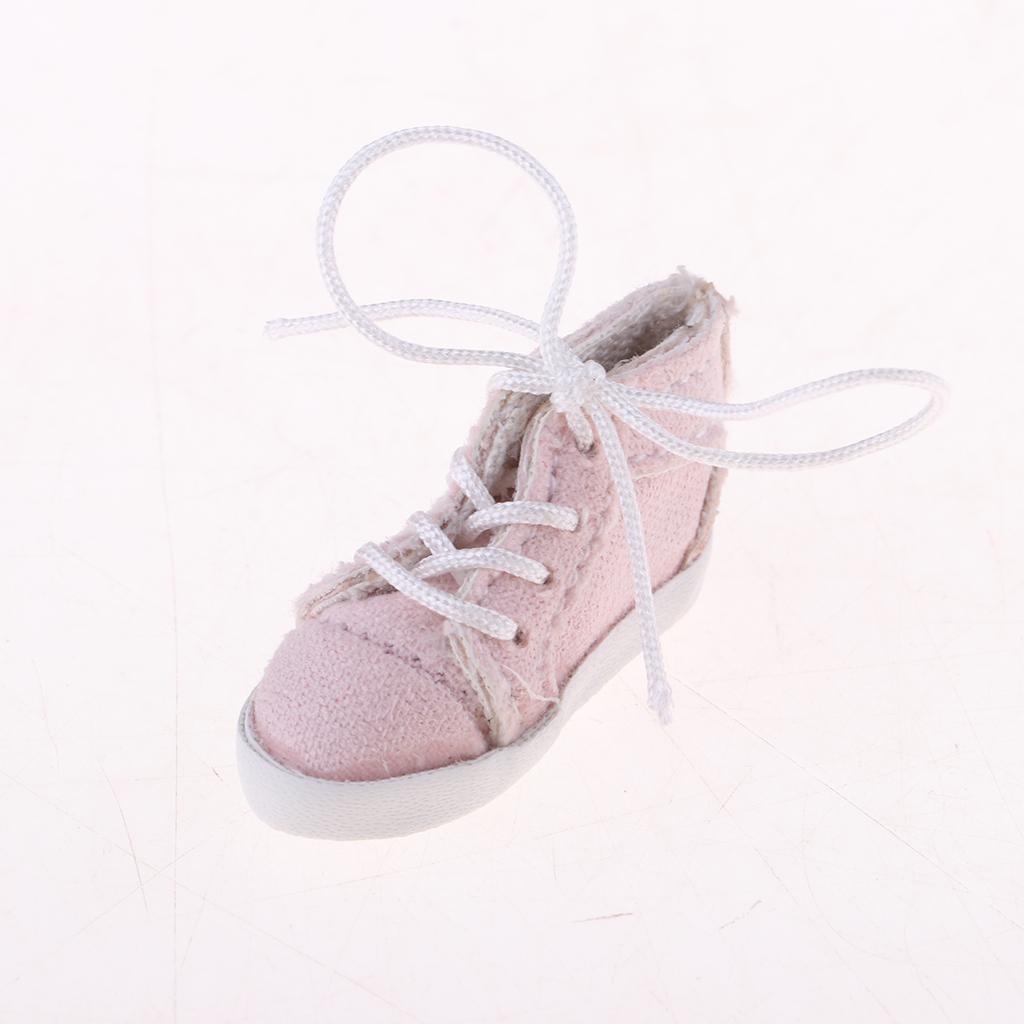 Fashion Lace Up Canvas Casual Shoes for 1/6 Blythe Doll Accs Light Pink