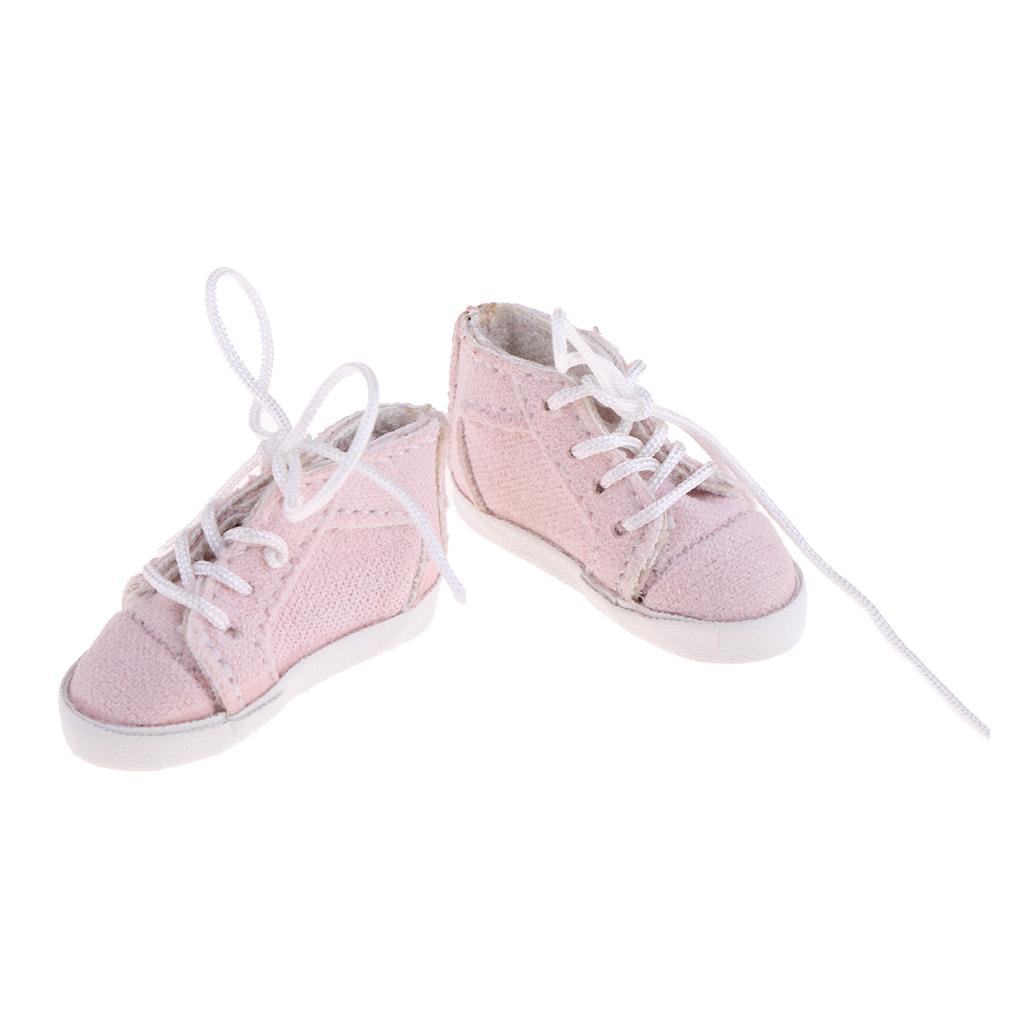 Fashion Lace Up Canvas Casual Shoes for 1/6 Blythe Doll Accs Light Pink