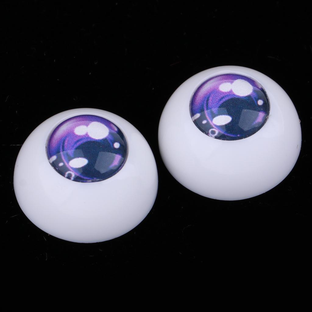 Safety 18mm Eyes Acrylic Eyeballs for 1/3 BJD Night Lolita Doll Purple
