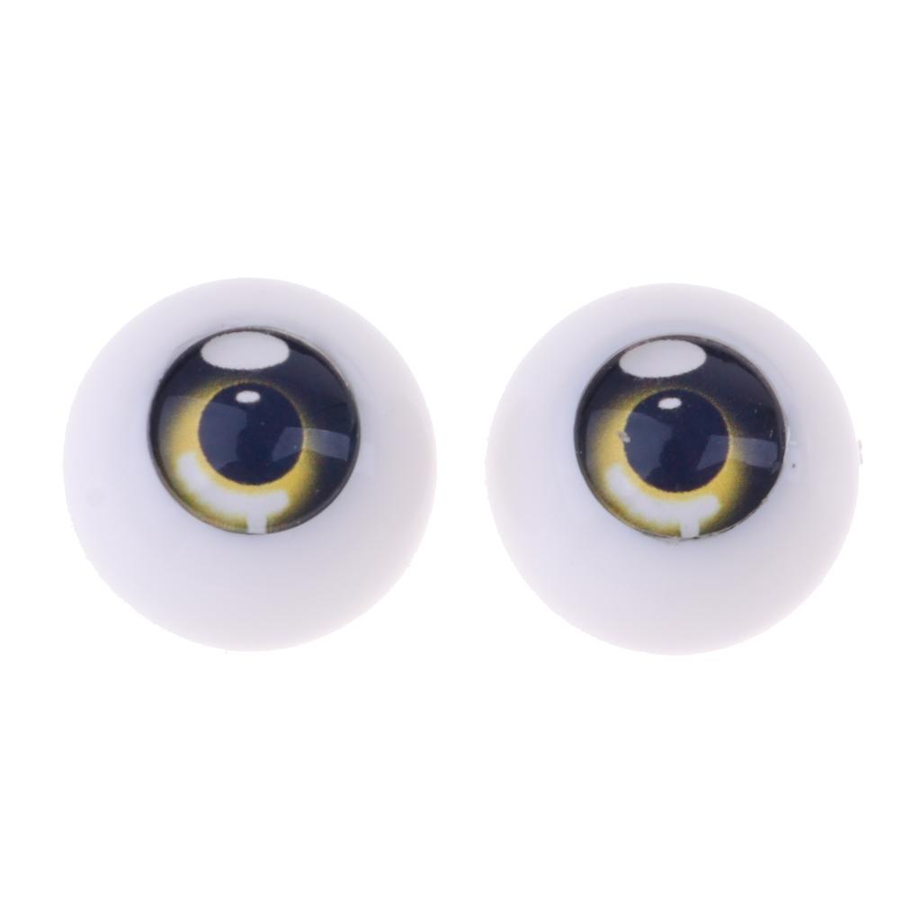 Safety 18mm Eyes Acrylic Eyeballs for 1/3 BJD Night Lolita Doll Yellow