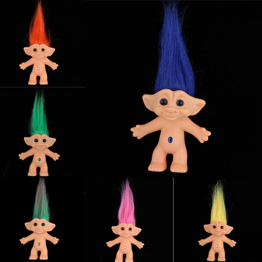 Delicate Nude Lucky Troll Doll Mini Action Figures Toy Collections Rose Red