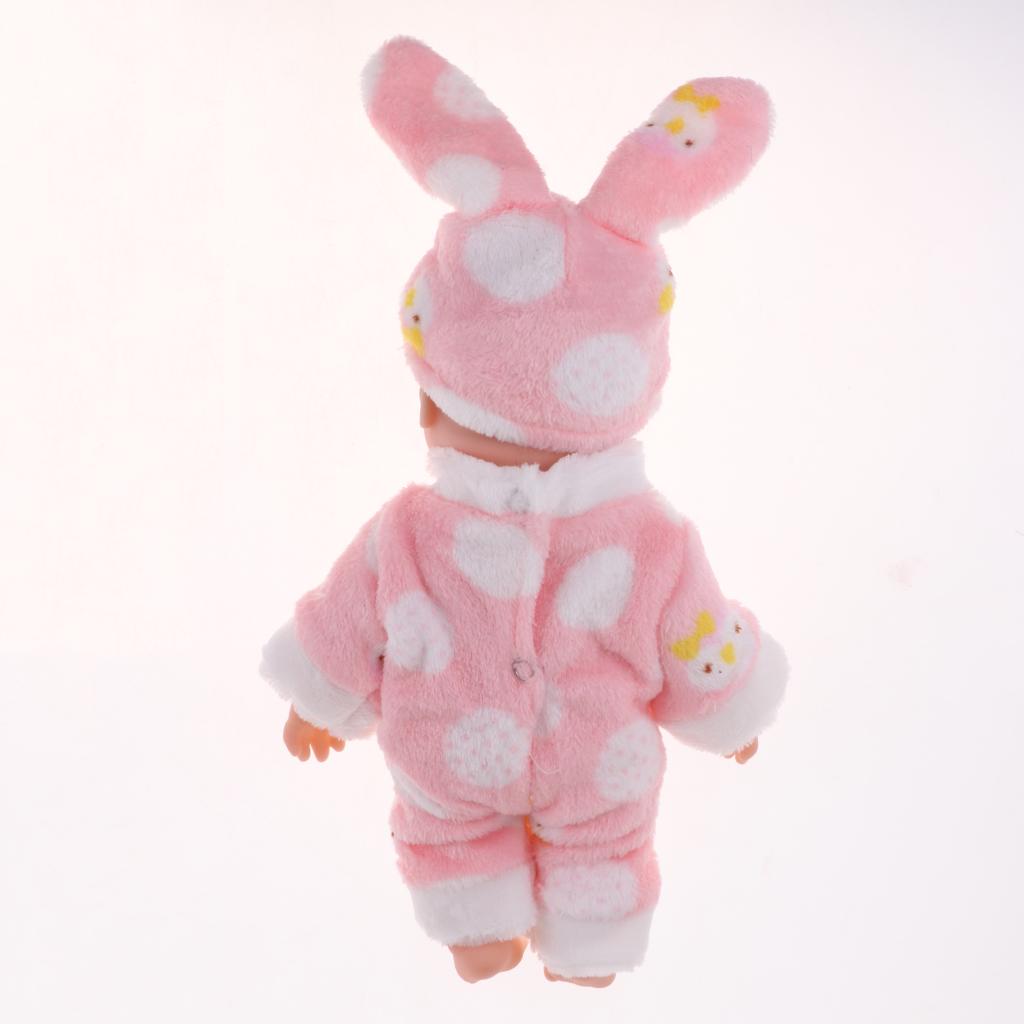 30cm Full Vinyl Reborn Doll Costumed Newborn Baby Infant Kids Playmate Pink