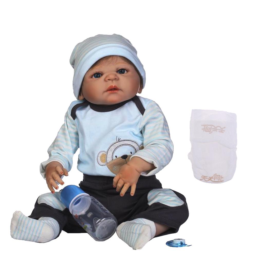 57m Lifelike Silicone Vinyl Reborn Dolls Newborn Babies Doll Alive Boy #1