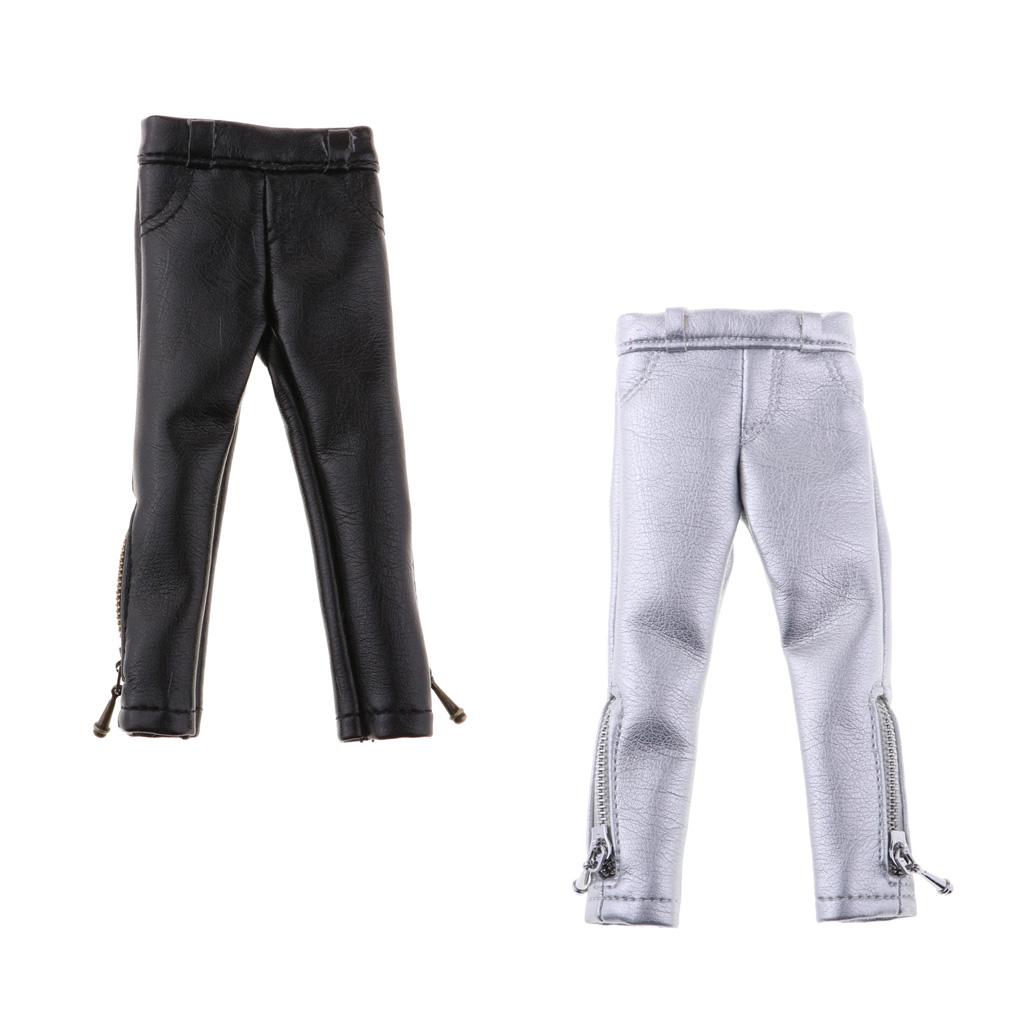 Fashion Casual Outfits Leather Trousers Leggings For 1/6 Blythe Dolls Black