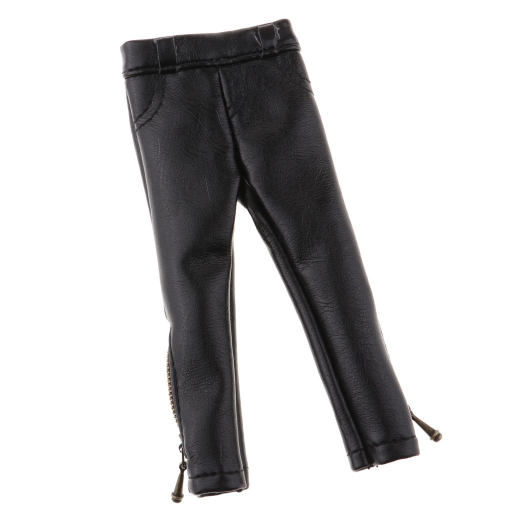 Fashion Casual Outfits Leather Trousers Leggings For 1/6 Blythe Dolls Black