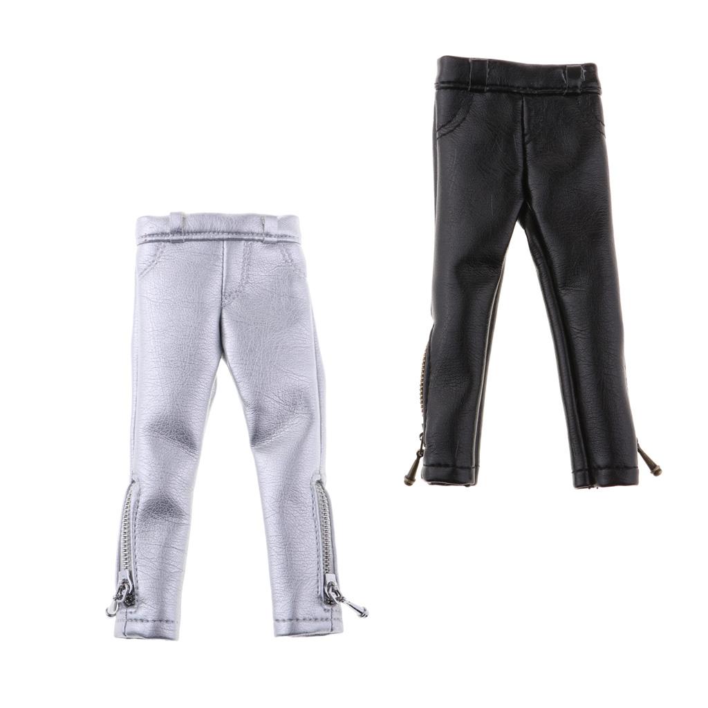 Fashion Casual Outfits Leather Trousers Leggings For 1/6 Blythe Dolls Black