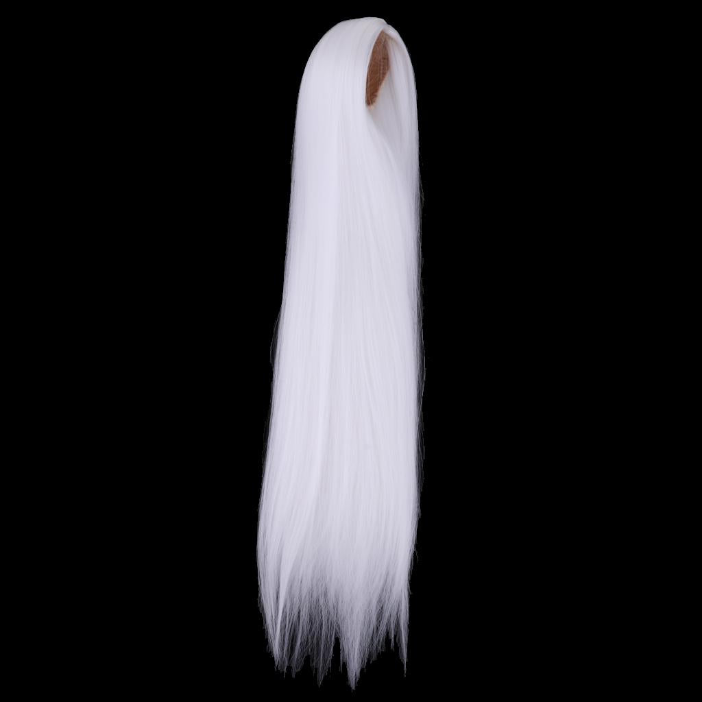 1/3 BJD Uncle Dolls Wig Long Straight Hair for Dollfie DIY Supplies White