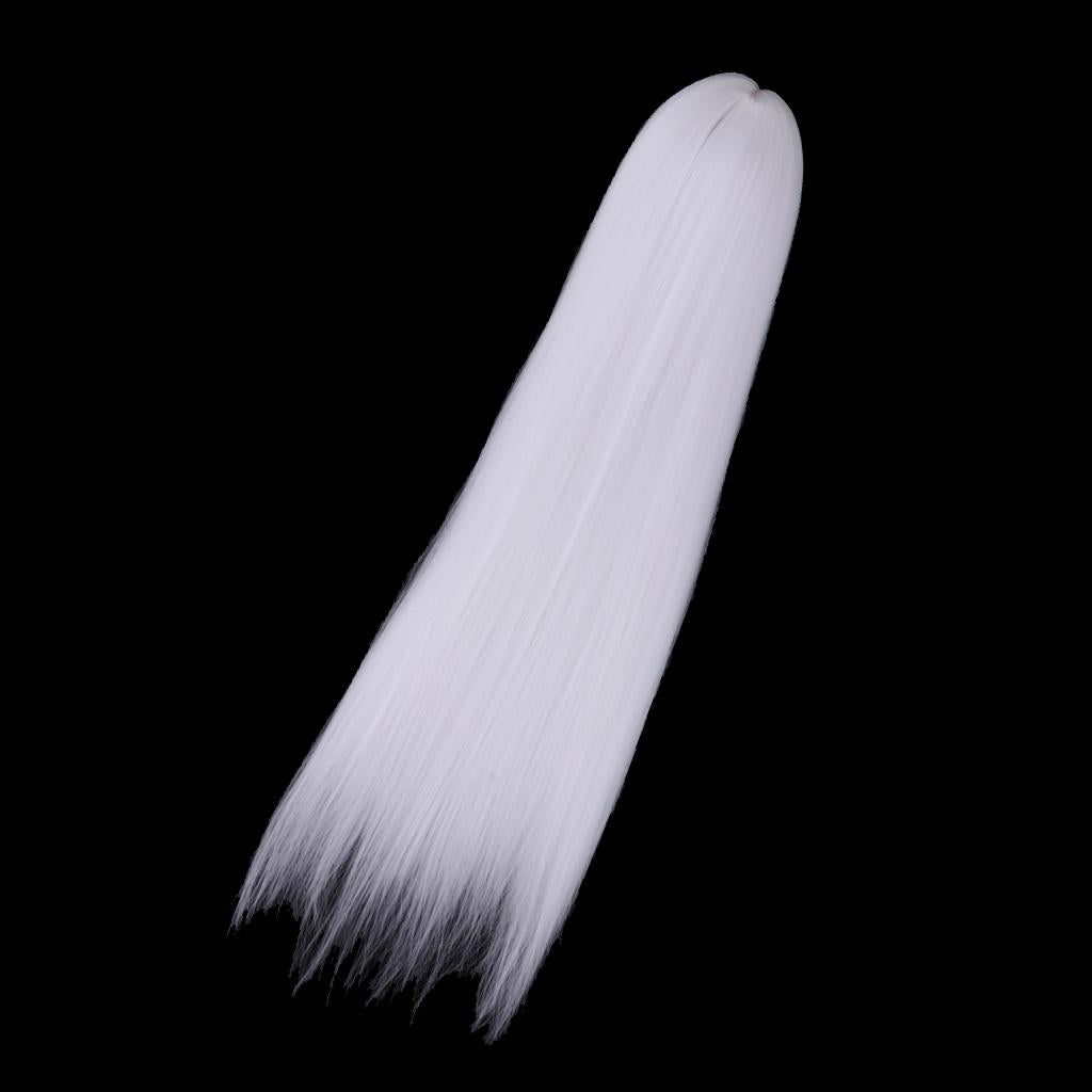 1/3 BJD Uncle Dolls Wig Long Straight Hair for Dollfie DIY Supplies White