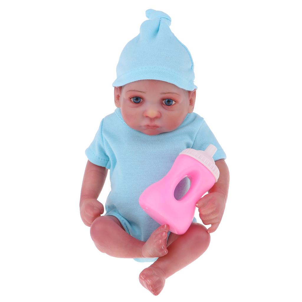 10inch Lifelike Realistic Soft Vinyl Reborn Boy Baby Doll with Clothes & Nuk