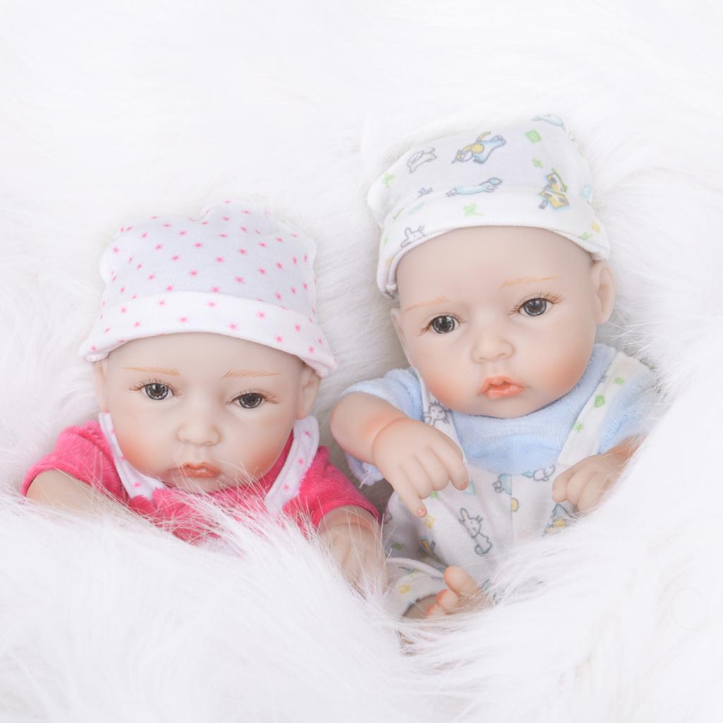 28cm Lifelike Vinyl Reborn Dolls Newborn Babies Doll Costume Alive Baby Pink
