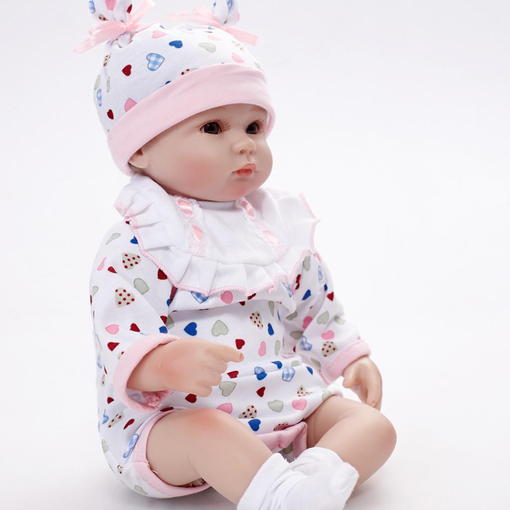 45cm Lifelike Silicone Vinyl Reborn Dolls Newborn Baby Doll Alive Girl Doll
