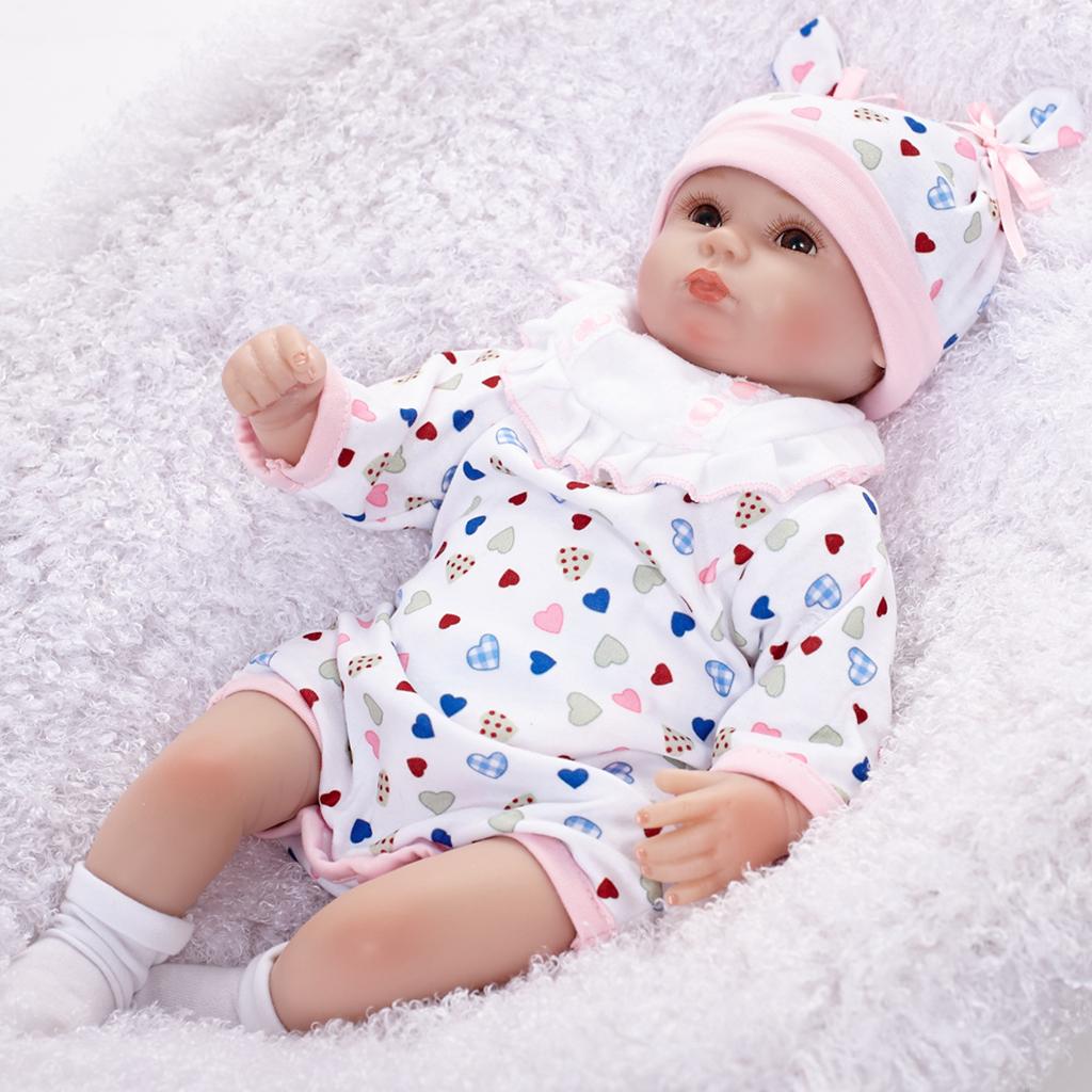 45cm Lifelike Silicone Vinyl Reborn Dolls Newborn Baby Doll Alive Girl Doll