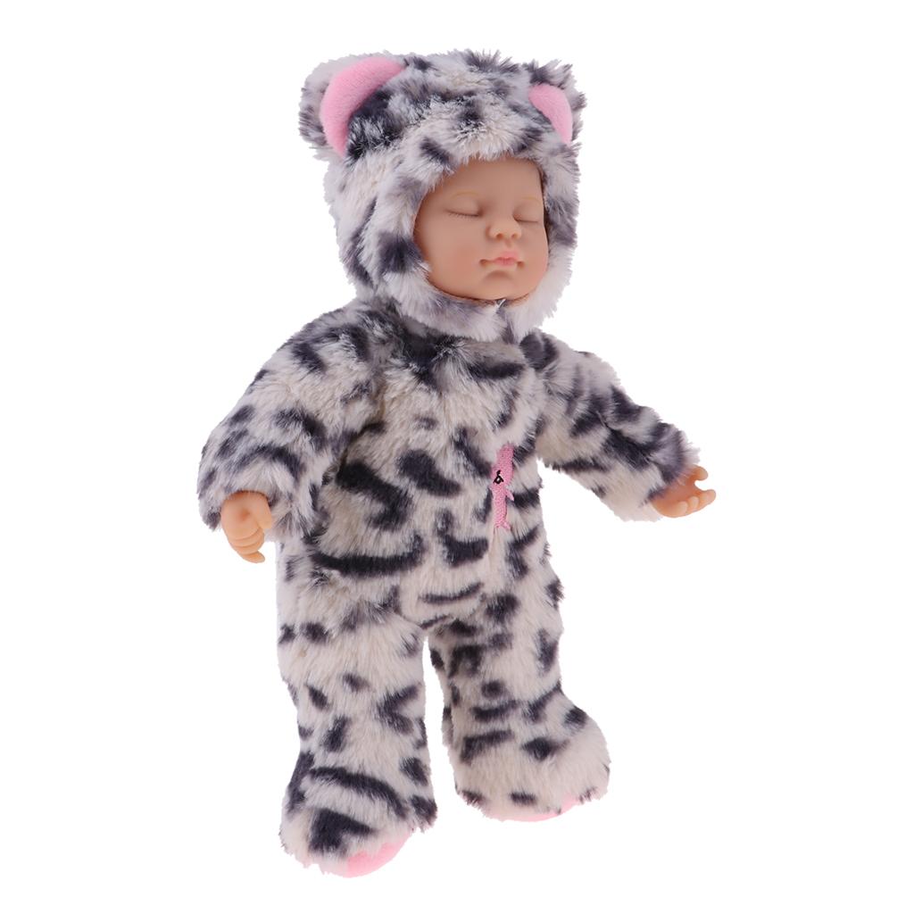 Lovely Appease Toys Leopard Stuffed Plush Doll Newborn Sleeping Baby Dolls