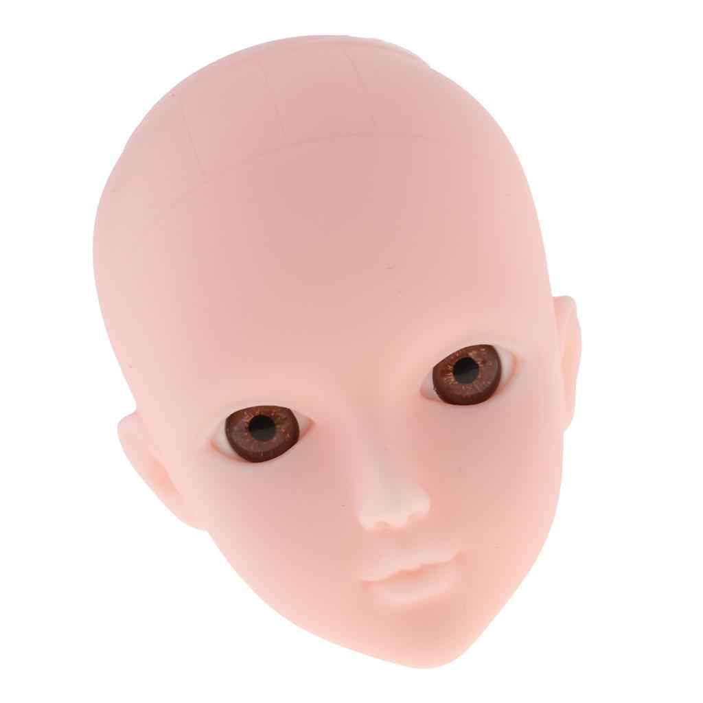 Beautiful Female Brown Eyes No Makeup Head for 1/6 BJD OB Doll DIY Making Body Parts
