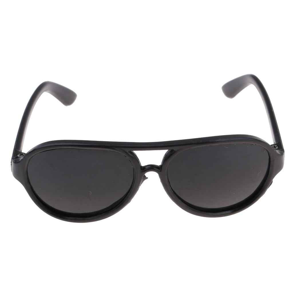 25cm Doll's Sunglasses Big Oval Shape Sunglasses Retro Frame Eyewear for Mellchan Dolls Black