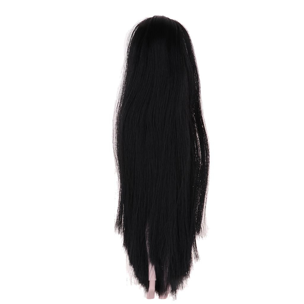 1/6 BJD Doll Pink Skin Tone Nude Body Girl Model with Black Straight Hair