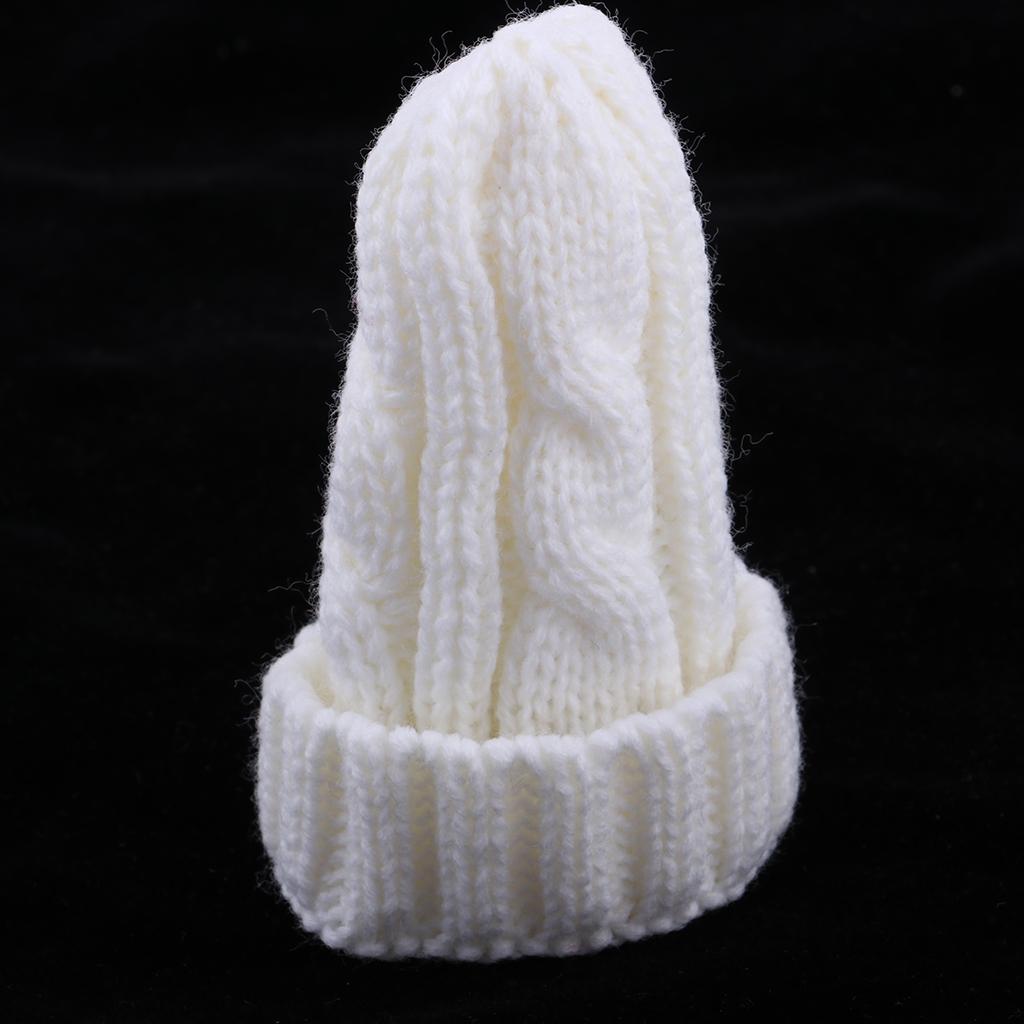 1/6 Girl Doll Warm Hat Beanie Knitted Hat Cap for Blythe Dolls White
