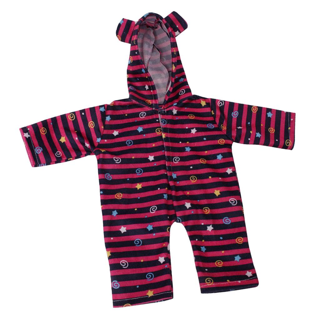 Lovely Stripe Printed Pajama Set Rompers for Doll Accessory