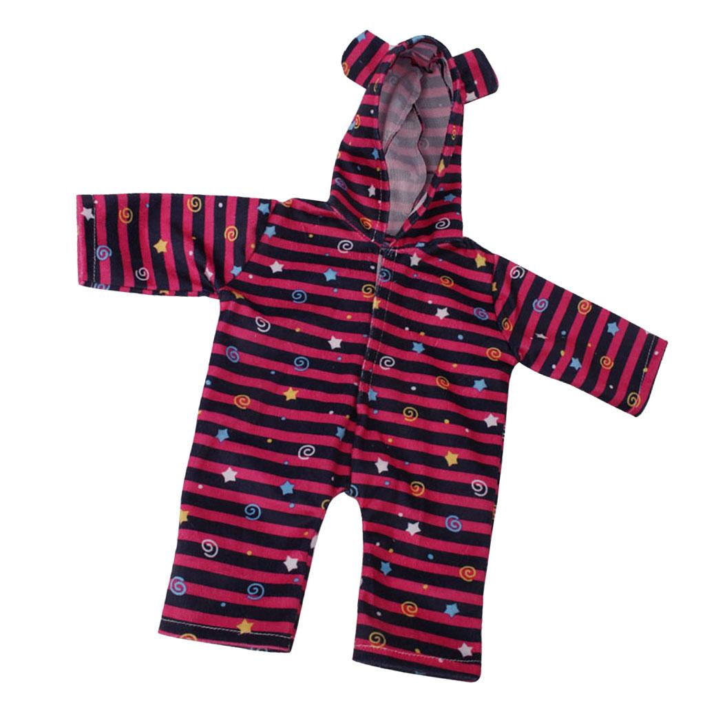 Lovely Stripe Printed Pajama Set Rompers for Doll Accessory