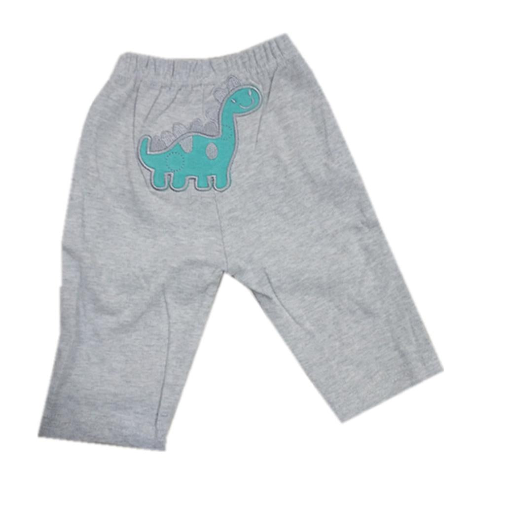 Dinosaur Printed Rompers Pants Hat Socks Bib Clothes for 22-23inch Baby Doll