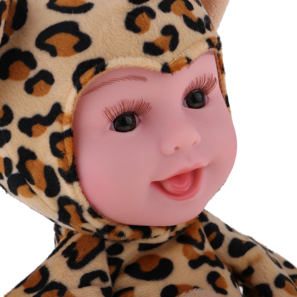 50cm Plush Spotted Vinyl Reborn Doll Speaking Baby Kids Playmate Toys Dog