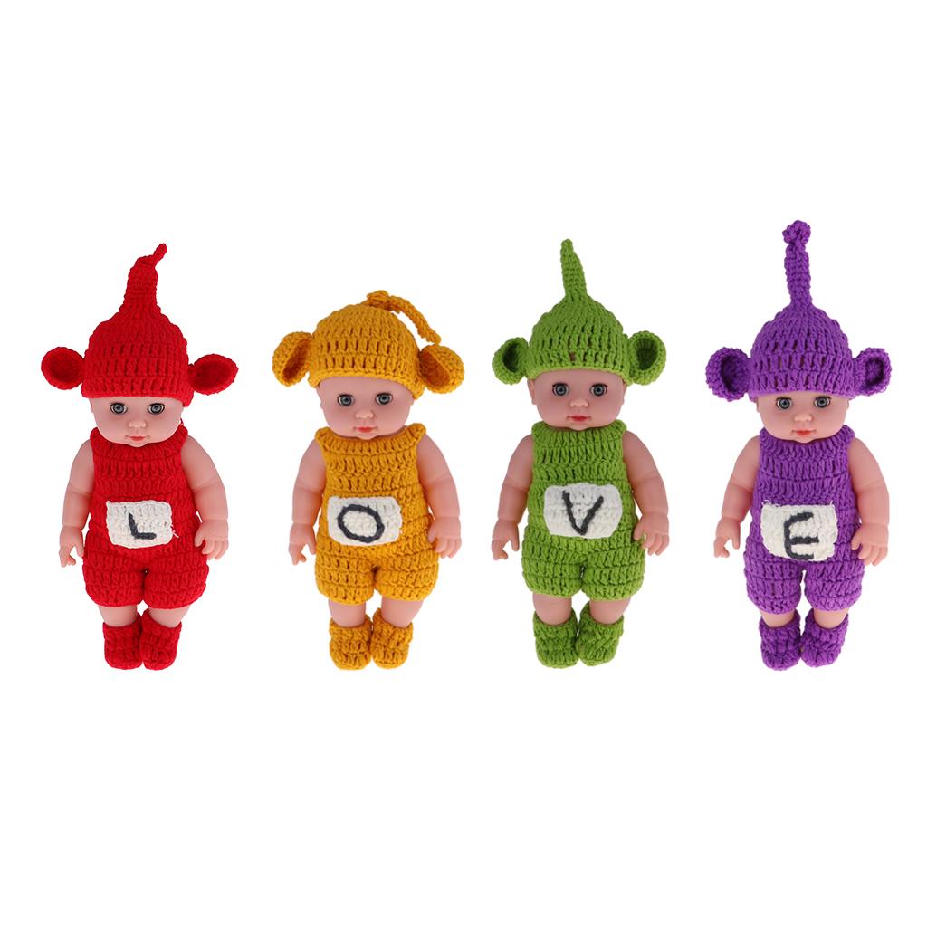 30cm Lovely Realistic Newborn Baby Doll Model Soft Vinyl in Red Jumpsuit Set