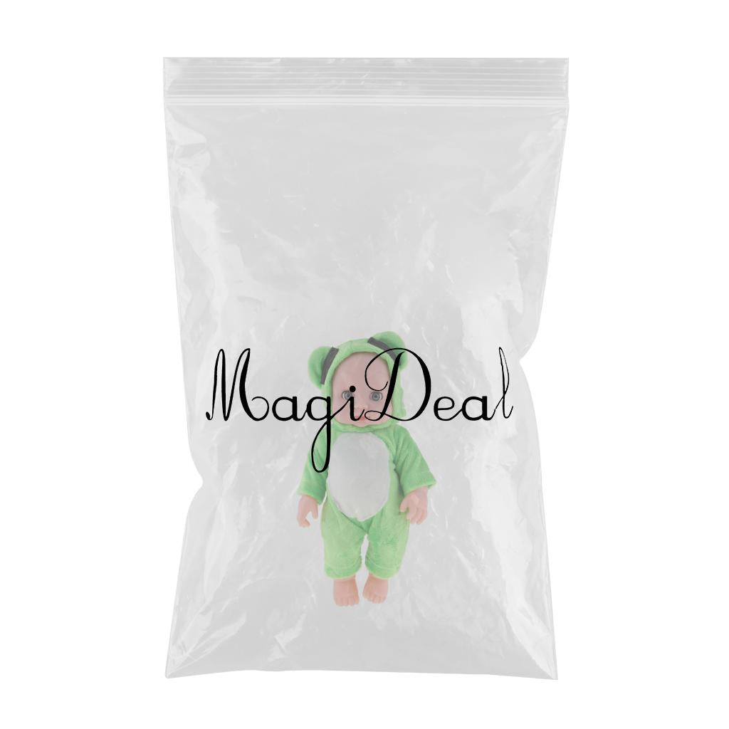 30cm Lovely Lifelike Newborn Baby Doll Model Soft Vinyl in Green Jumpsuit