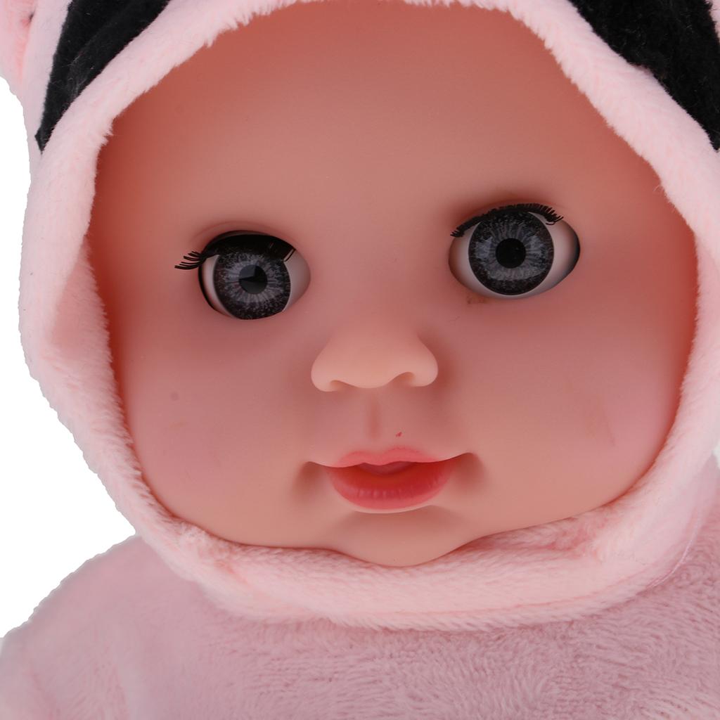 30cm Lovely Lifelike Newborn Baby Doll Model Soft Vinyl in Pink Jumpsuit