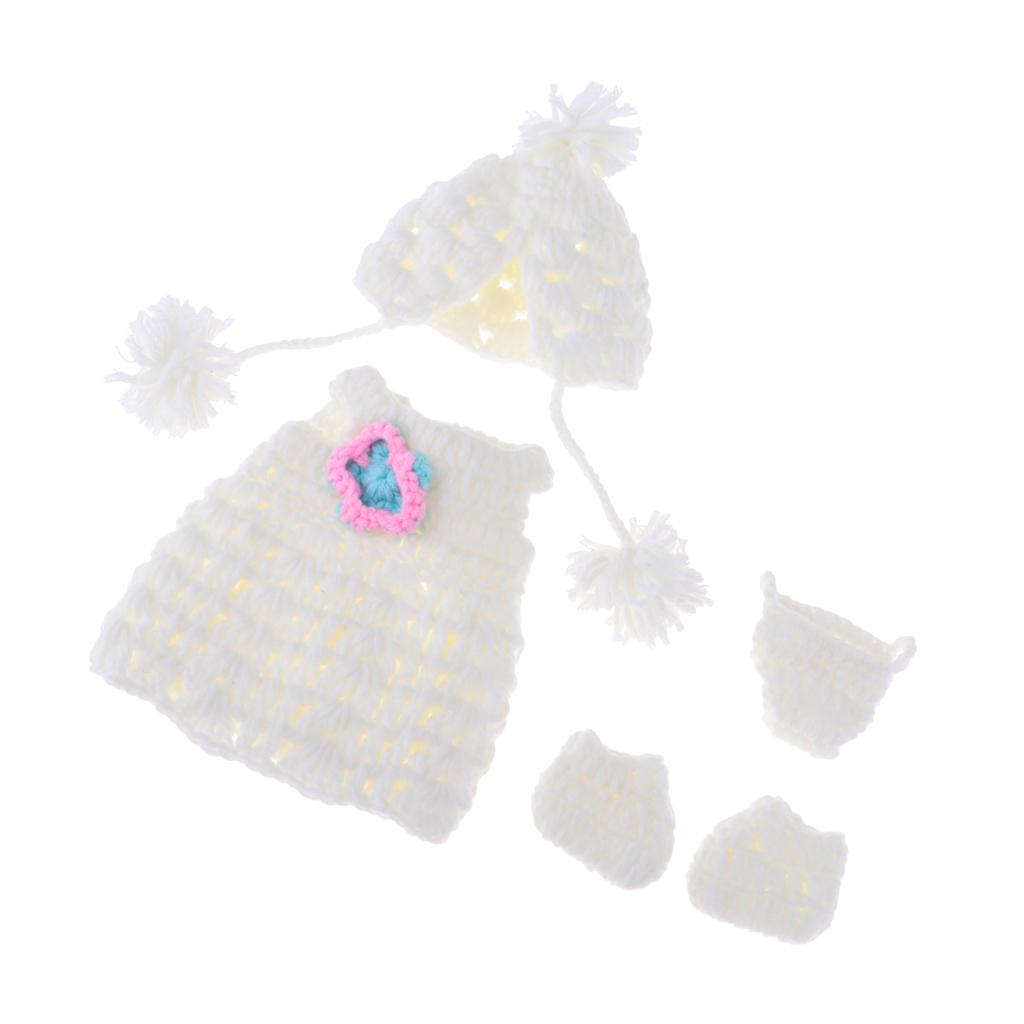 Lovely Reborn Doll Knitted Dress Hat Set for 30cm Baby Dolls Dress Up Accs