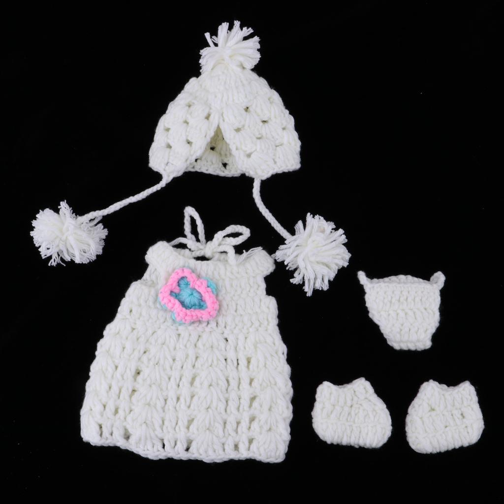 Lovely Reborn Doll Knitted Dress Hat Set for 30cm Baby Dolls Dress Up Accs