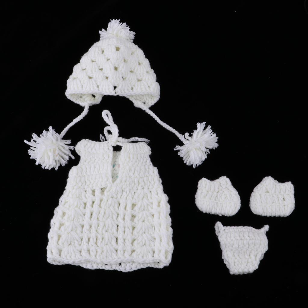 Lovely Reborn Doll Knitted Dress Hat Set for 30cm Baby Dolls Dress Up Accs